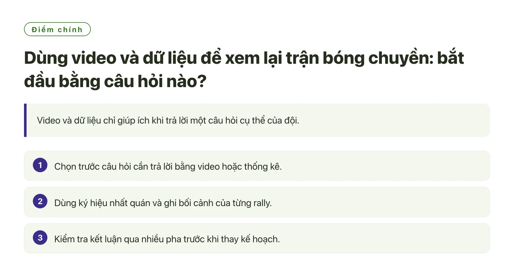 Dùng video và dữ liệu để xem lại trận bóng chuyền: bắt đầu bằng câu hỏi nào?——全文要点速览